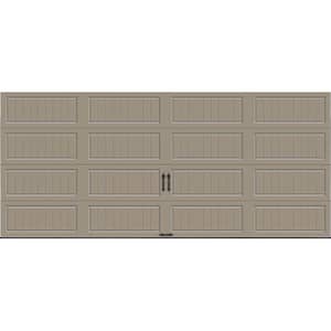 Gallery Steel Long Panel 16 ft x 7 ft Insulated 18.4 R-Value  Sandtone Garage Door without Windows