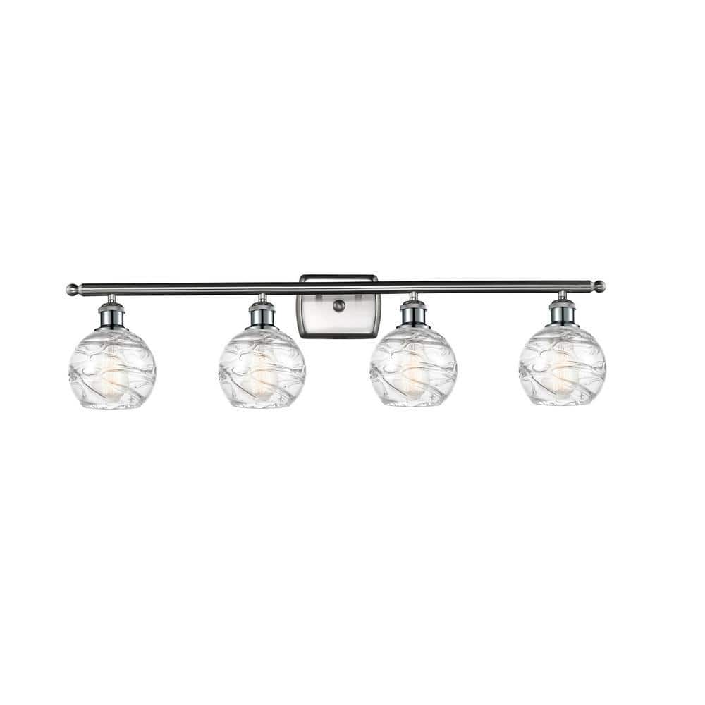 Innovations Athens Deco Swirl 36 in. 4 Light Brushed Satin Nickel