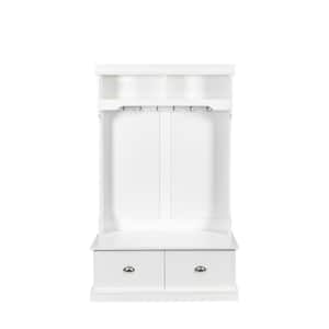 StyleWell Craft 42 in. White 3-Drawers Table with Shelf