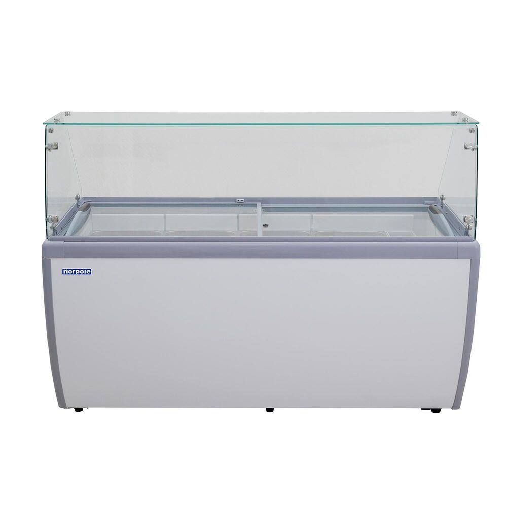 13.1 Cu. Ft. Frost Free Defrost Dipping Cabinet Chest Freezer in White