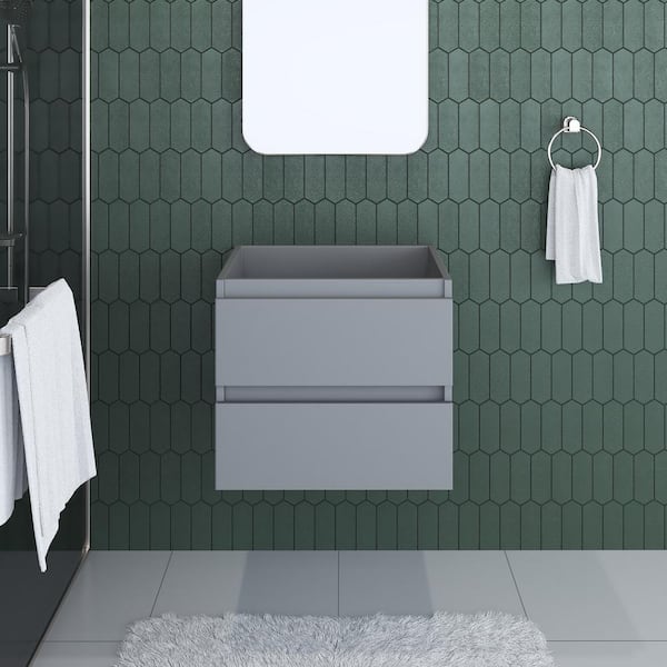 VOLPA USA AMERICAN CRAFTED VANITIES Salt 24 in. W x 18 in. D Bath Vanity Cabinet Only in Gray
