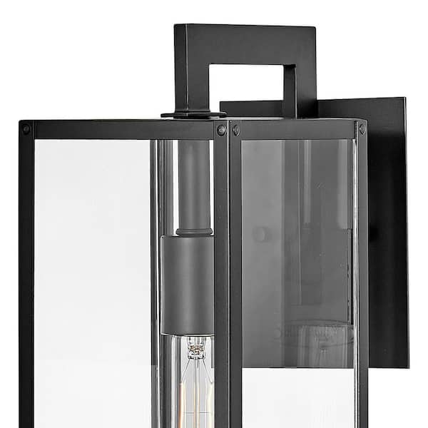HINKLEY - Max 1-Light Black Hardwired Outdoor Wall Lantern Sconce