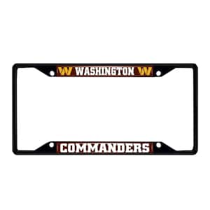 Washington Commanders Metal License Plate Frame Black Finish