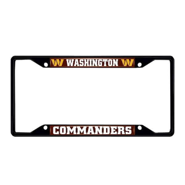 FANMATS Washington Commanders Metal License Plate Frame Black Finish