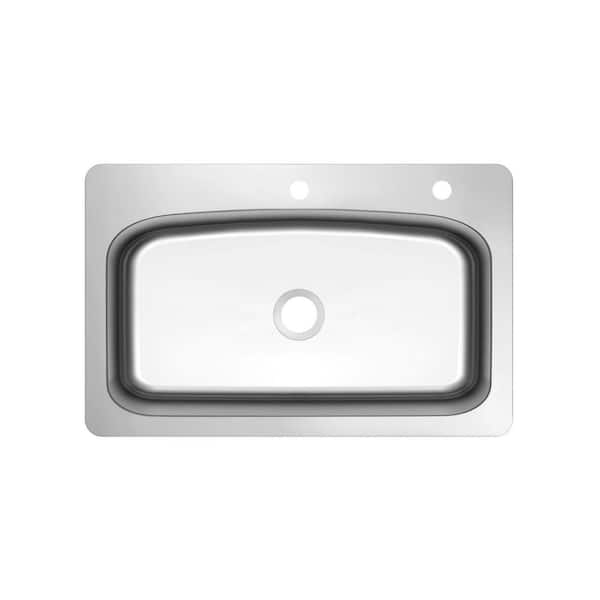 33 in. Drop-In/Undermount Single Bowl 18-Gauge Stainless Steel Kitchen Sink