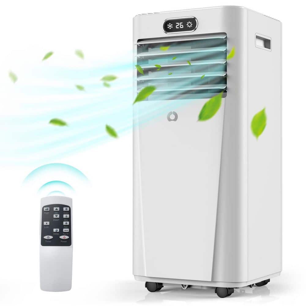 Edendirect 6,000 BTU Smart Portable Air Conditioners Cools 450 sq. ft. with Air Conditioner,Fan and Dehumidifier w/ Remote in White