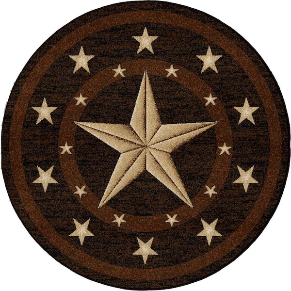 Hearthside Western Star Multi-Colored 5 ft. Southwestern Round Area Rug