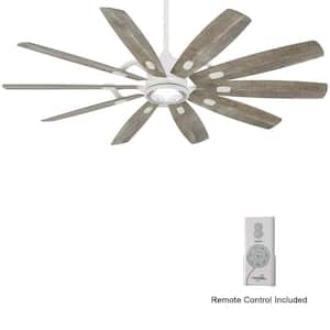 Barn 65 in. Integrated LED Indoor Flat White Smart Ceiling Fan with Remote