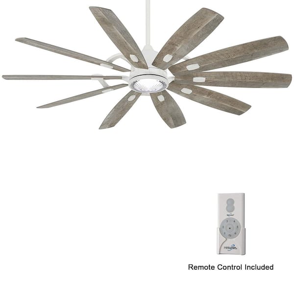 MINKA-AIRE Barn 65 in. Integrated LED Indoor Flat White Smart Ceiling Fan with Remote
