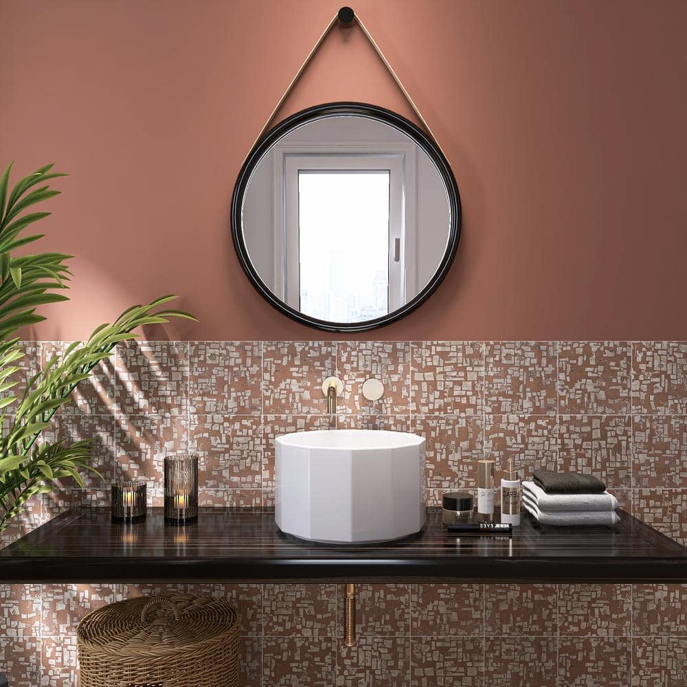 Charlotte 8x8 Fall Copper Textured Porcelain Square Tile