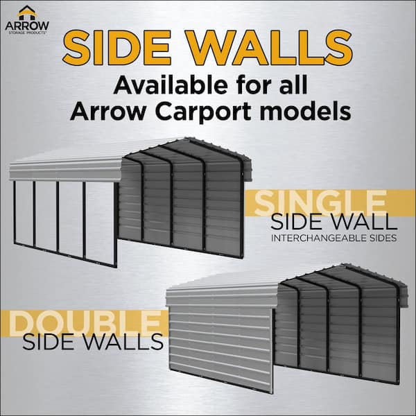 Arrow 20 ft. x 24 ft. x 9 ft. Charcoal Carport CPHC202409 - The