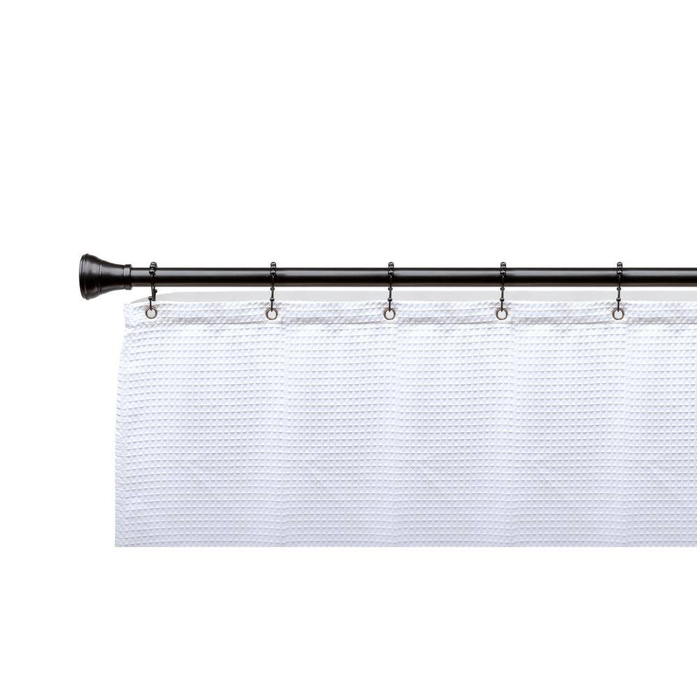 Black Stainless Steel Double Roller Ball Shower Curtain Hooks, Set of 12