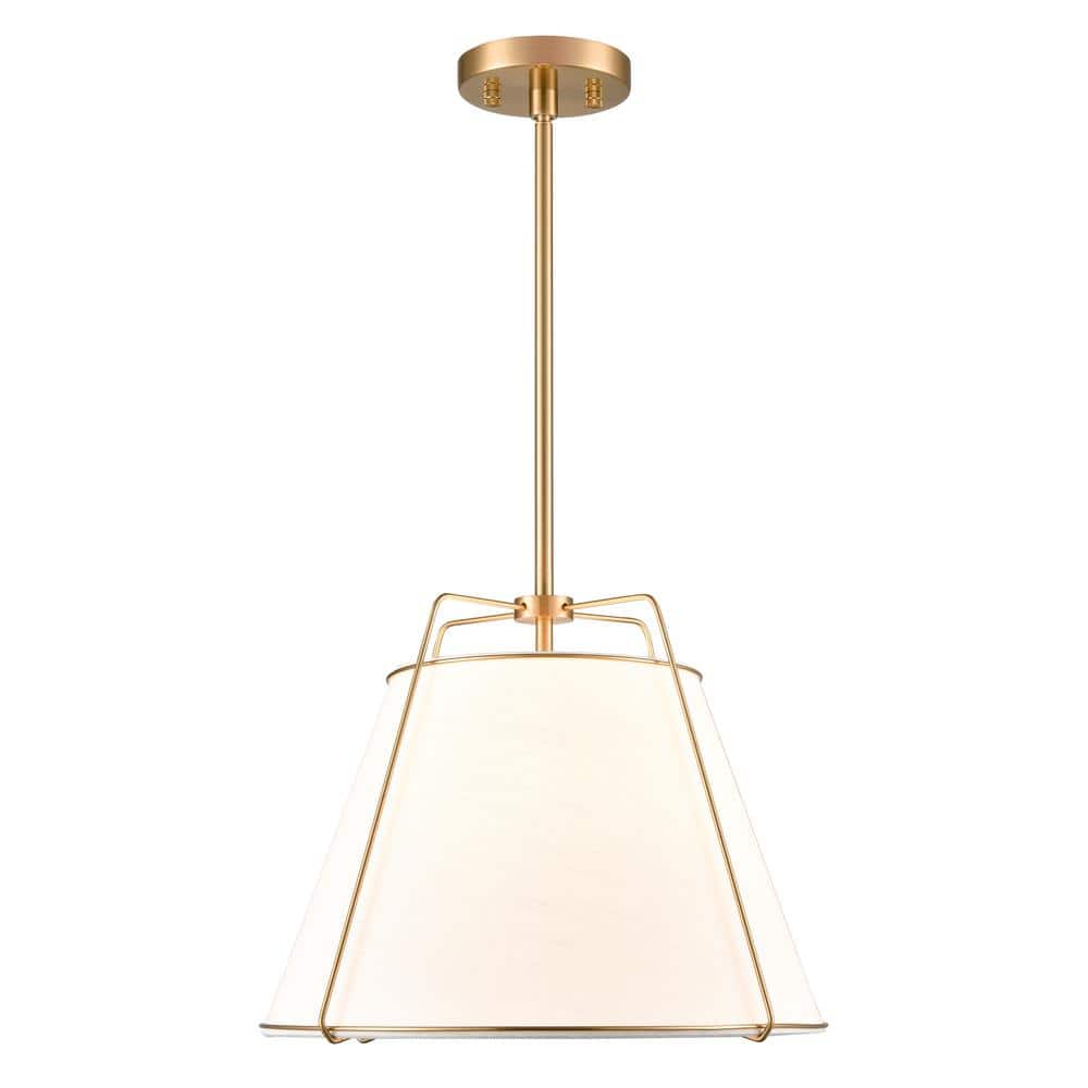 Elegant 64'' Antique Brass Drum Chandelier with Adjustable Rod