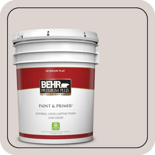 BEHR PREMIUM PLUS 5 gal. #780A-2 Smoked Oyster Flat Low Odor Interior Paint & Primer