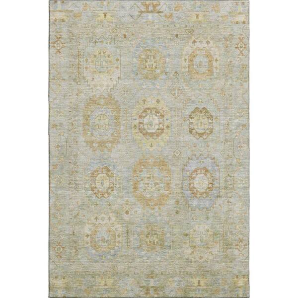Mayfield Premium Machine Washable Abstract AMF2227 Sage 10 ft. x 14 ft. Area Rug