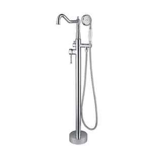 Single-Handle Classical Freestanding Bathtub Faucet with Hand Shower Chrome