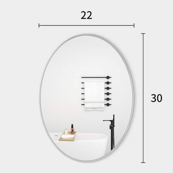 CLAVIE 22 in. W x 30 in. H Medium Oval Iron Framed Wall Mounted