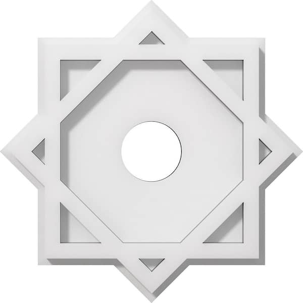 Ekena Millwork 1 in. P X 5-1/2 in. C X 10 in. OD X 2 in. ID Axel Architectural Grade PVC Contemporary Ceiling Medallion
