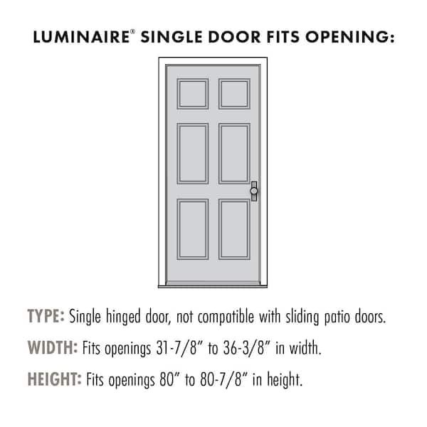 Andersen - 36 in. x 80 in. LuminAire Black for Single Entry Door 32 in.-36 in. Universal Handed Aluminum Retractable Screen Door