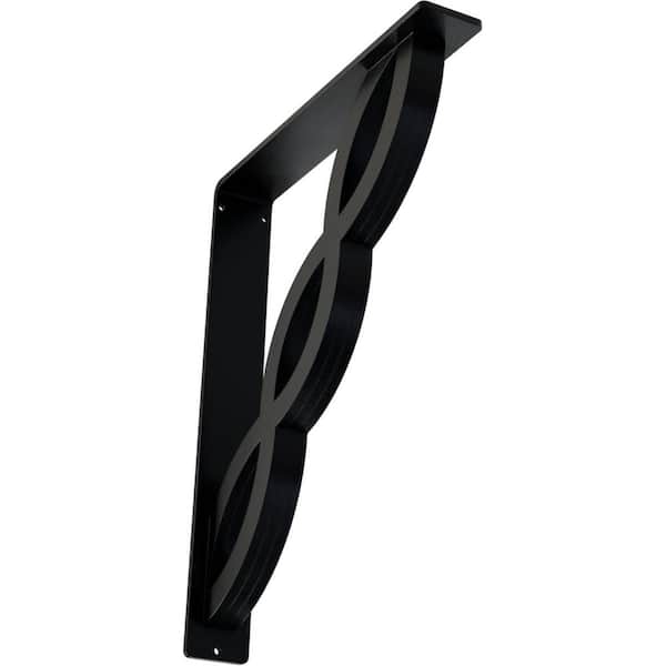 Ekena Millwork 2 in. x 15 in. x 12 in. Wrought Iron Triple Center Brace Loera Bracket