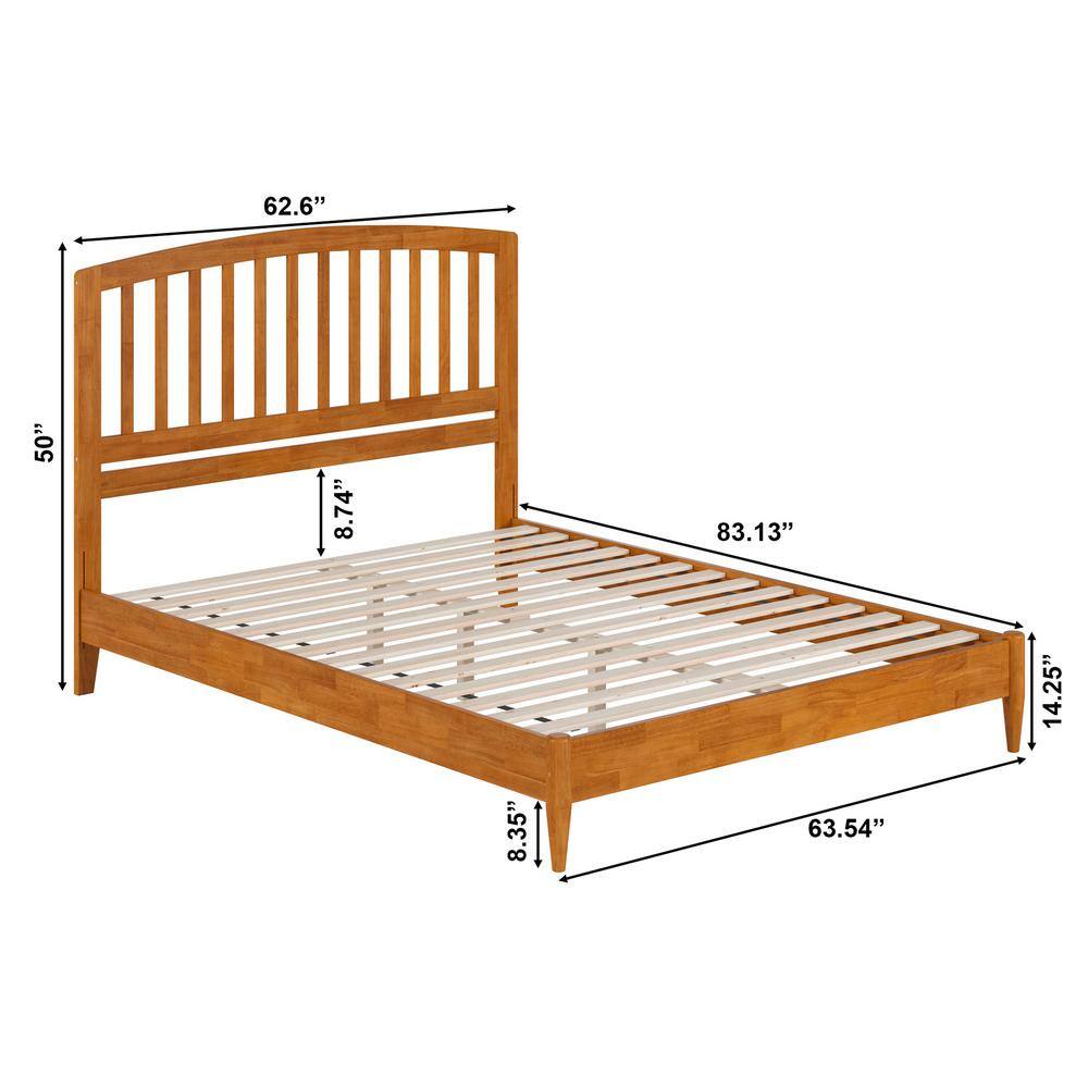 Quincy Light Toffee Queen Wood Platform Bed with Slats