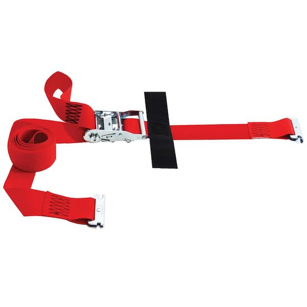 SNAP-LOC 8 ft. x 2 in. Logistic E-Strap with Ratchet in Red