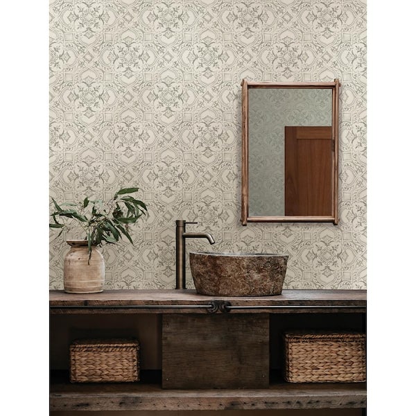 Marjoram Light Grey Pre-Pasted Non-Woven Wallpaper Sample