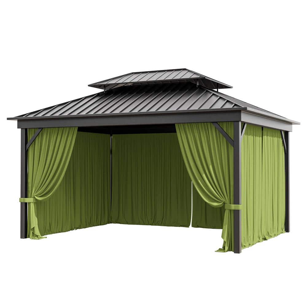 10 ft. x 13 ft. Universal Outdoor Privacy Curtains, Gazebo Replacement with Zipper Grass Green (4-Side Curtain Only) price history on PriceWatchPro