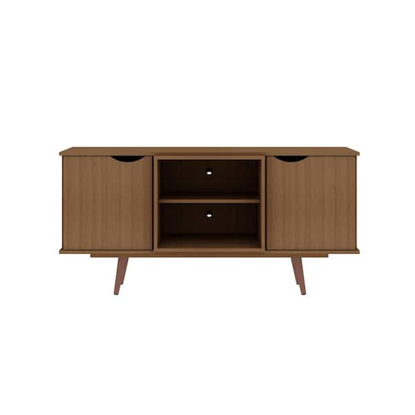 Manhattan Comfort Hampton 53.54 in. Maple Cream TV Stand Fits TV's up to 46 in. with Cable Management