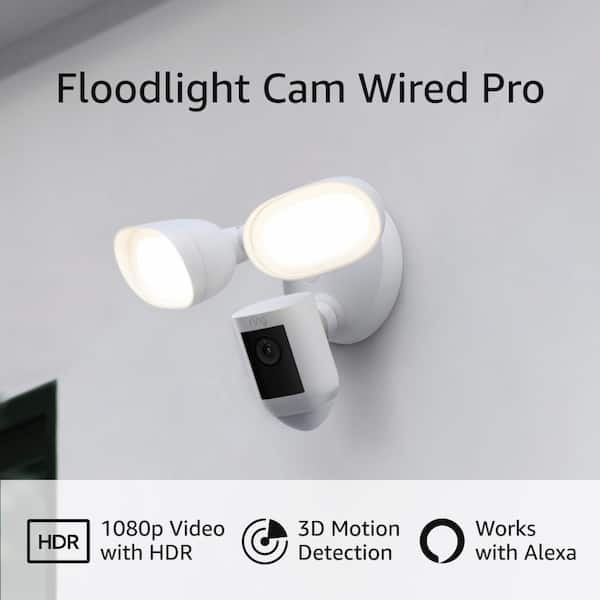 Blink Wired Floodlight Camera - Smart Security Camera, 2600 Lumens, HD  Works with Alexa - 1 Camera (White) B0B5VLCL1N - The Home Depot