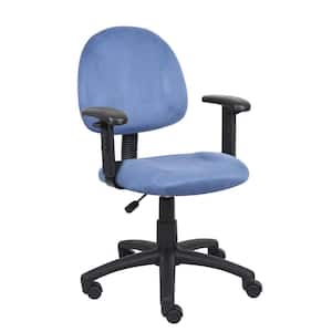 HomePro Task Chair Blue Microfiber Fabric Ajustable Arms Pnuematic Lift