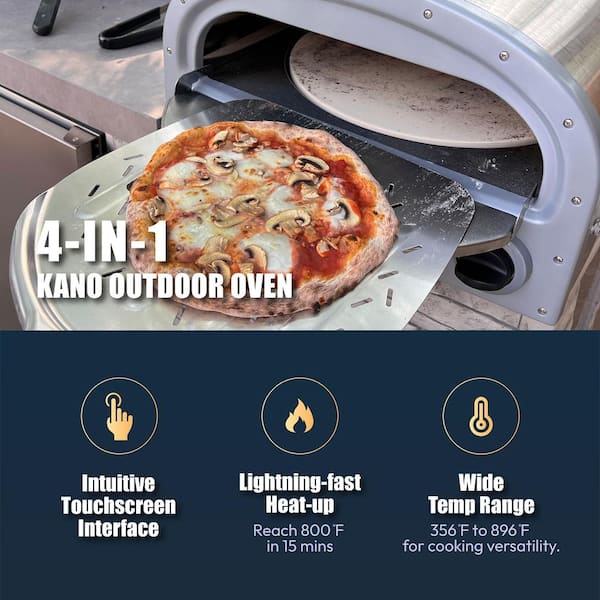 PROKAn KANO 16 in. 4-in-1 Propane Outdoor Pizza Oven With Digital