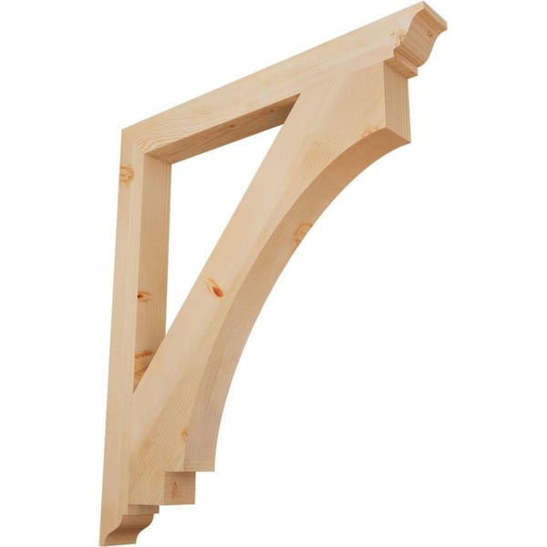 Ekena Millwork 3.5 in. x 44 in. x 38 in. Douglas Fir Imperial Traditional Smooth Bracket