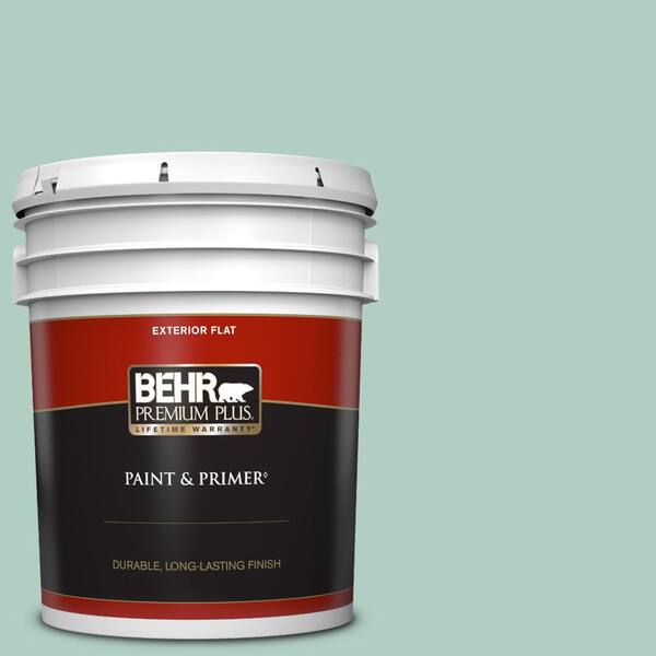 BEHR PREMIUM PLUS 5 gal. #M430-3 Wintergreen Dream Flat Exterior Paint & Primer