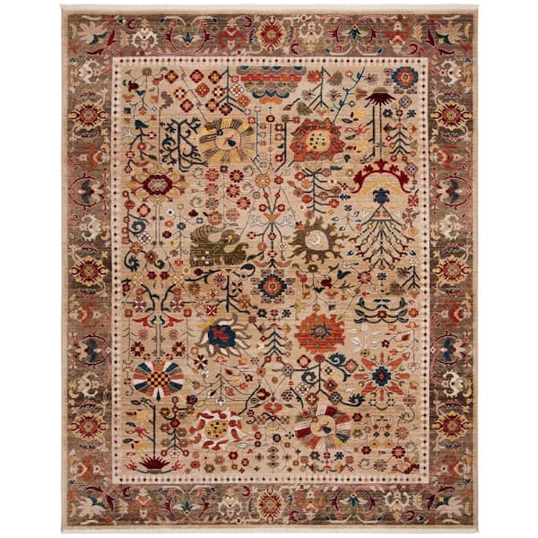 SAFAVIEH Kashan Beige/Taupe 8 ft. x 10 ft. Border Area Rug