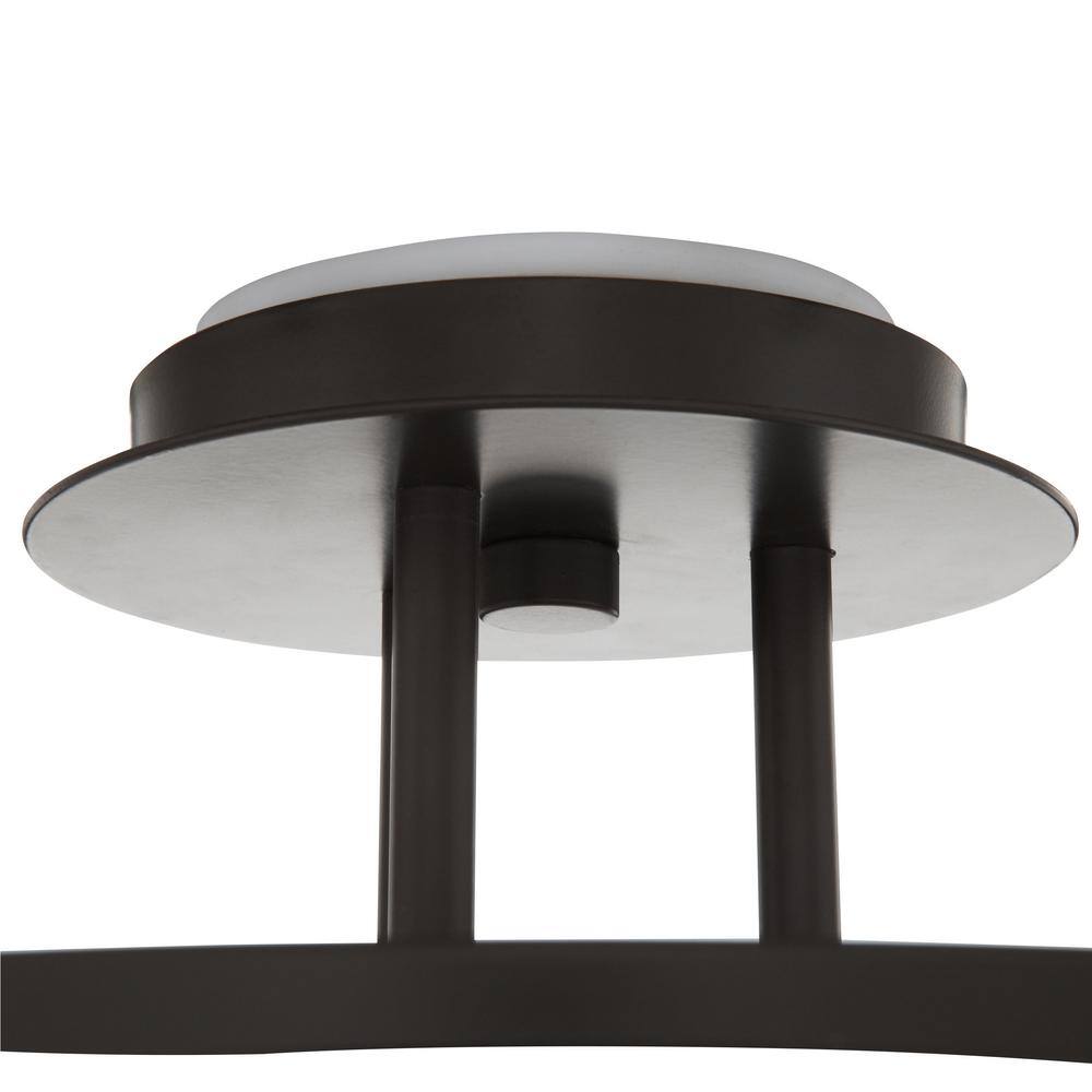 Wesley Modern Bronze Semi-Flush Mount with Off-White Drum Shade