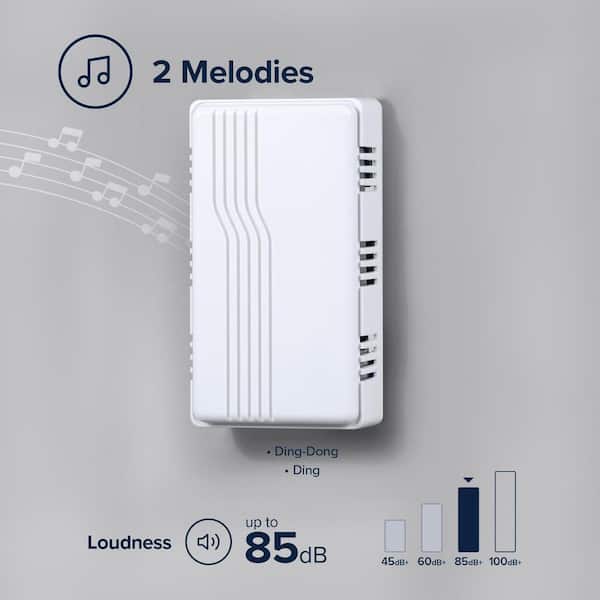 Heath Zenith White Plastic Wired Mechanical Doorbell Chime