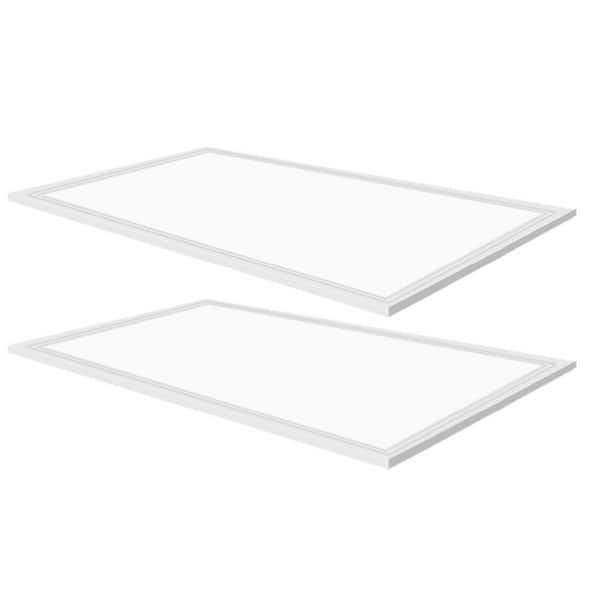 2 x ft. 250 Watt Equivalent (Up to 7800-Lumens) Integrated LED Flat Panel Lights with 5000K Commercial Light (2-Pack)