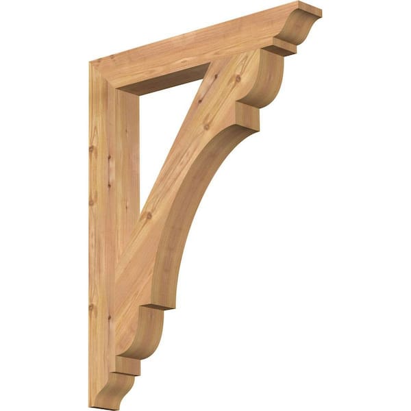Ekena Millwork 3.5 in. x 34 in. x 26 in. Western Red Cedar Olympic Traditional Smooth Bracket