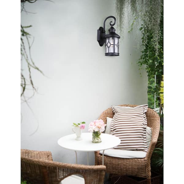 Atlanta 1-Light Outdoor Black Wall Lantern Sconce