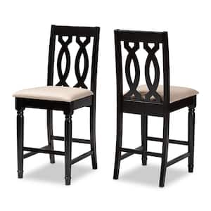 Darcie 43 in. Sand and Espresso Counter Stool (Set of 2)