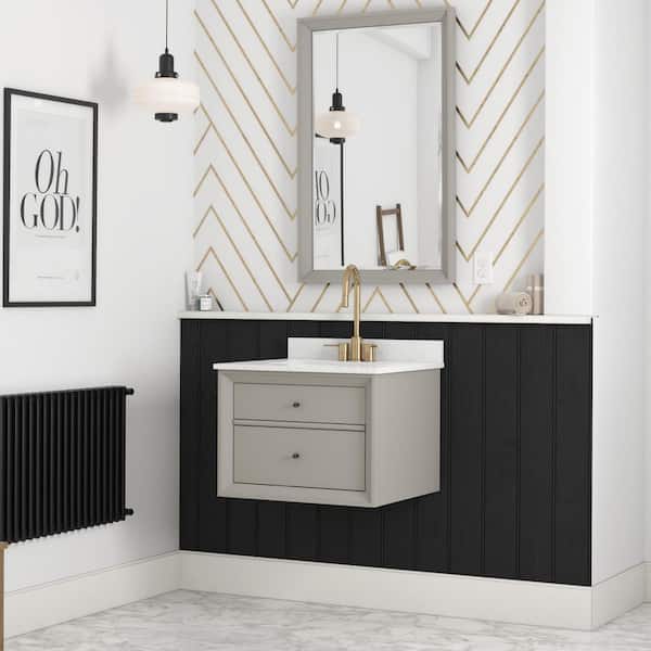 TWO MODERN BATHROOM REVEALS - WITH BRASS - MATTE BLACK AND MARBLE — S / N