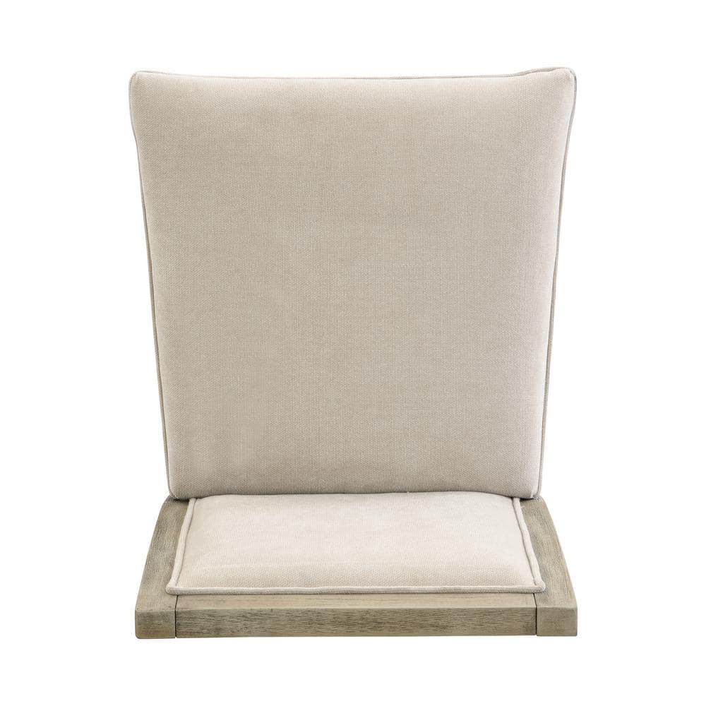 Kyrren Grey and Beige Upholstered Wood Counter Stools, Set of 2