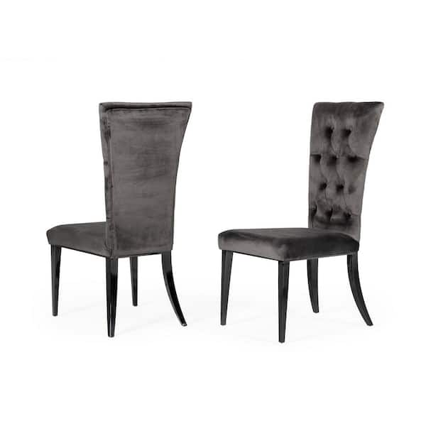 Darley Modern Grey Velvet Dining Chair Set of 2