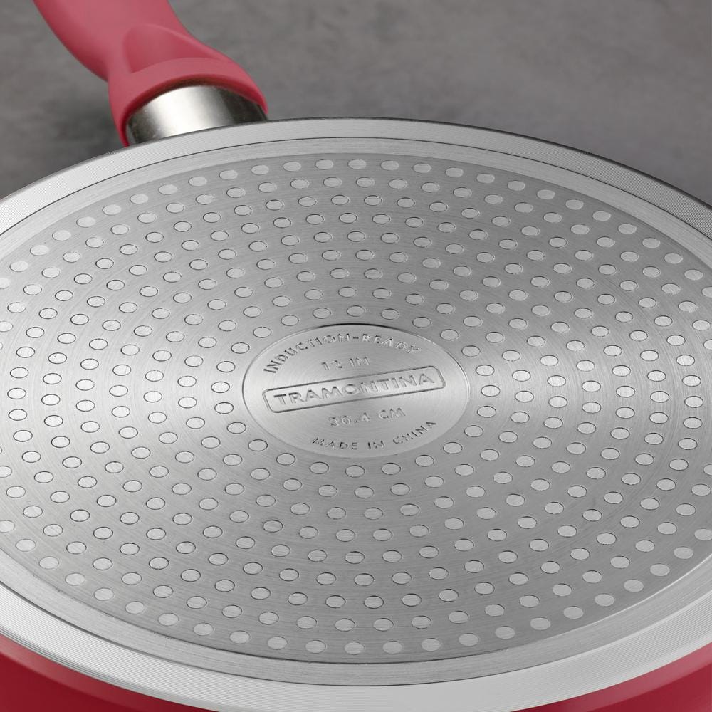 Red 14-Piece Nonstick Ceramic Cookware Set with Glass Lids