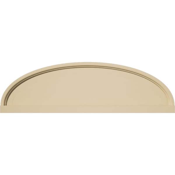 Ekena Millwork 24-in. W x 7-in. H x 2-in. P Elliptical Smooth Signature Urethane Pediment, Primed Tan