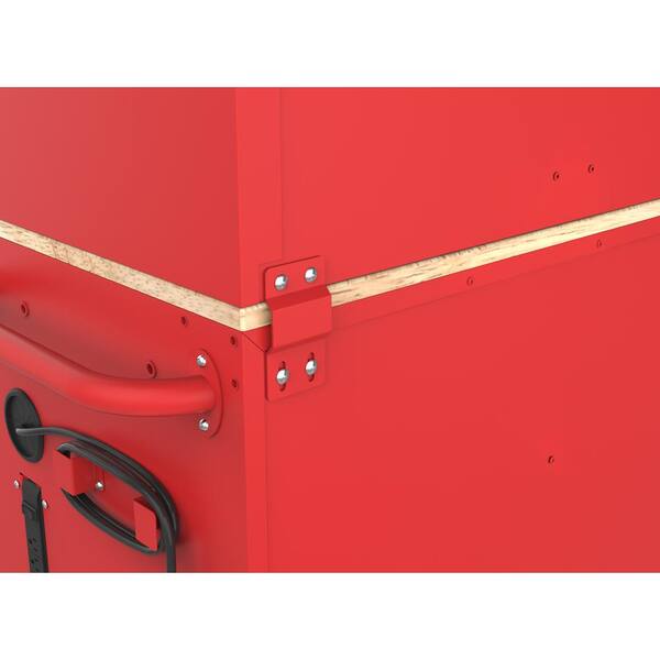 Husky - Modular Tool Storage 52 in. W Standard Duty Red Mobile Workbench Cabinet with 8-Drawer Top Tool Chest