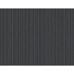 Sebasco Black Vertical Pinstripe Wallpaper
