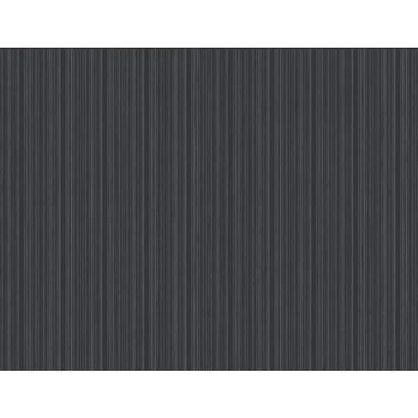 Sebasco Black Vertical Pinstripe Wallpaper