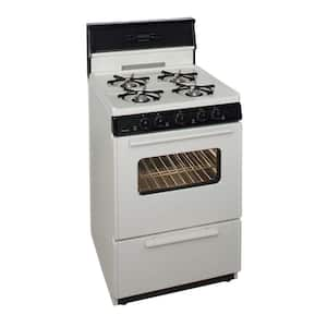 24 in. 2.97 cu. ft. Freestanding Gas Range in Biscuit